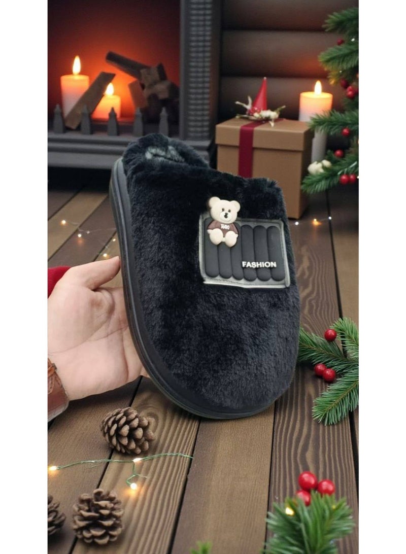 Ultra-Soft Plush Winter Indoor Slippers with Cozy Fur Lining and Anti-Slip Flexible Sole - Image 2